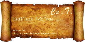 Császi Tünde névjegykártya